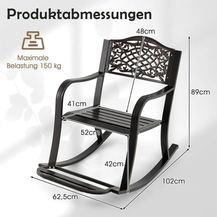 Houpací křeslo z litého hliníku s podnožkou, ergonomický design