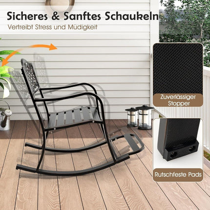 Houpací křeslo z litého hliníku s podnožkou, ergonomický design