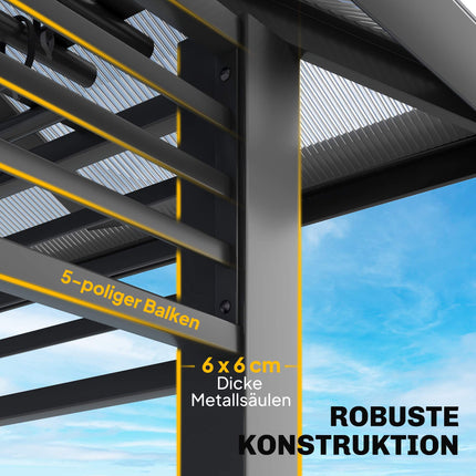 Hliníkový zahradní altán 3.6x3m s moskytiérou