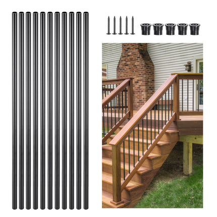 Aluminum Stair Balusters, 101 Pack, 32 In, 3/4 In, Black