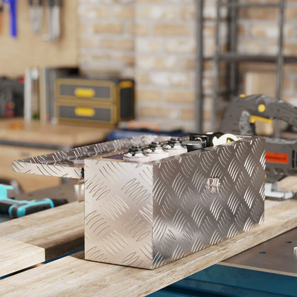 Aluminum Tool Box with Lock, Lightweight, 50x15.5x20.5 cm