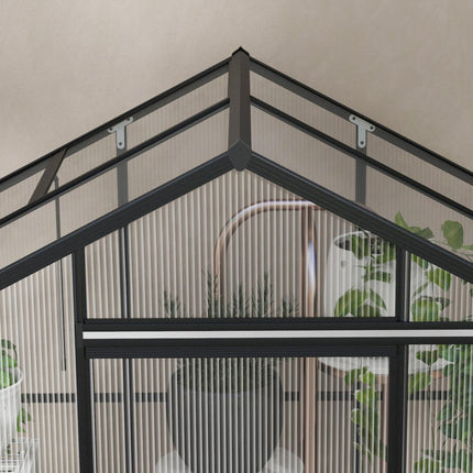 Hliníkový skleník s oknem a posuvnými dveřmi, 2.51 m²