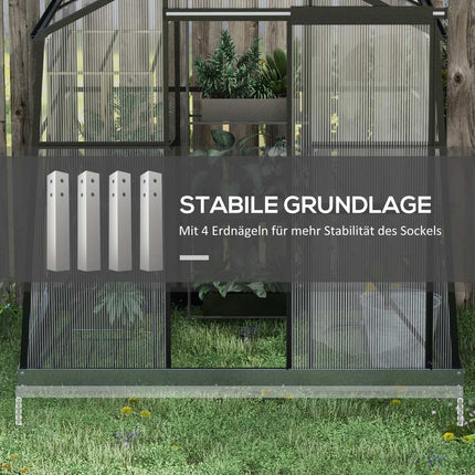 Hliníkový skleník s oknem a posuvnými dveřmi, 2.51 m²