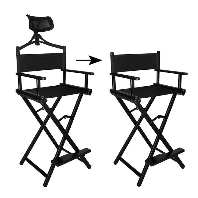 Aluminum makeup chair with headrest