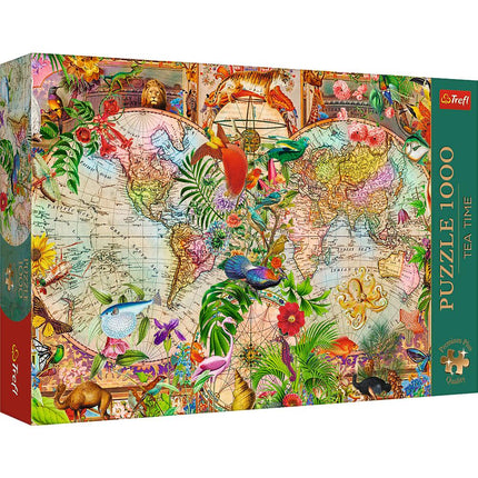 Puzzle Stará mapa světa, 1000 dílků, prémiová kvalita