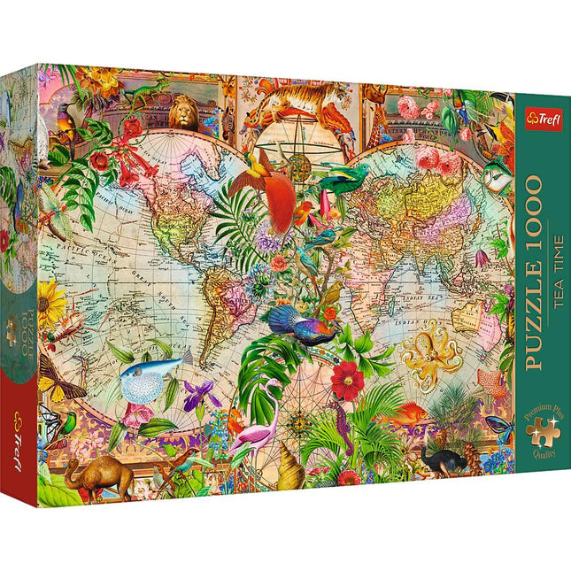 Puzzle Stará mapa světa, 1000 dílků, prémiová kvalita