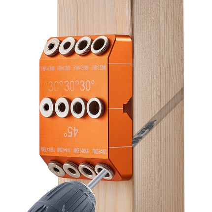 Angle Drill Guide Jig, 30–45–90, 4 Sizes, Aluminum