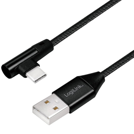 Úhlový USB-C kabel USB 2.0 max 15W 0.3m