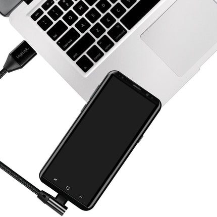 Úhlový USB-C kabel USB 2.0 max 15W 0.3m