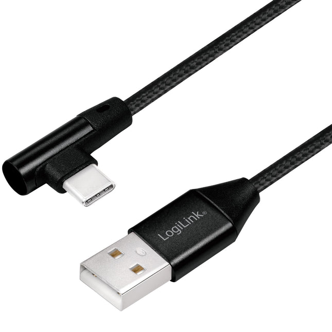 Úhlový USB-C kabel USB 2.0 max 3A 1m