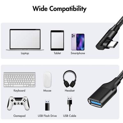 Úhlový USB-C kabel USB 3.2 15W 0.2m