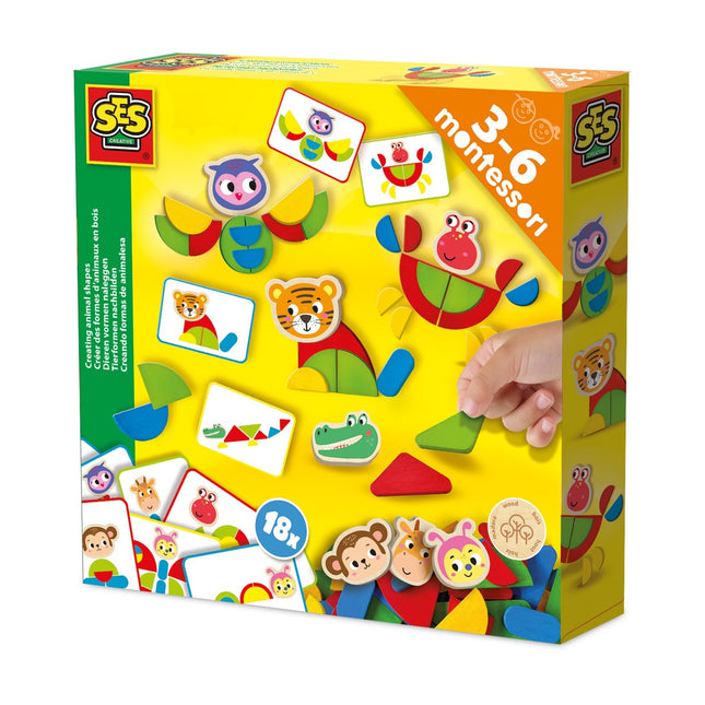 Tvořivá sada zvířecích tvarů pro Montessori učení
