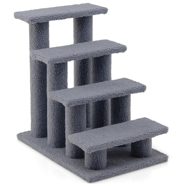 Schůdky pro kočky, kočičí strom pro kočky do 25 kg 61 x 41 x 60 cm šedé