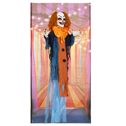 Animated Halloween Clown Decoration with Red Eyes, Sound