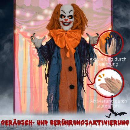 Animated Halloween Clown Decoration with Red Eyes, Sound