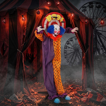 Animated Halloween Clown Decoration with Sound, 167 cm
