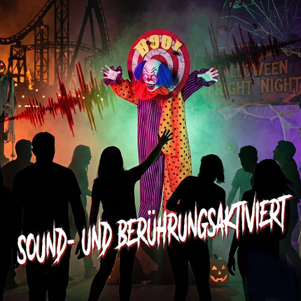 Animated Halloween Clown Decoration with Sound, 167 cm
