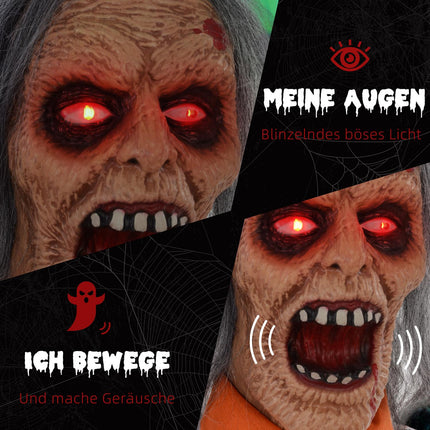 Pohyblivá halloweenská dekorace se zvukovými a světelnými efekty