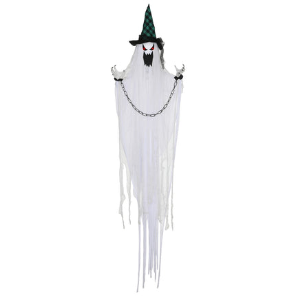 Pohyblivá halloweenská figurína – třesoucí se duch s červenýma očima