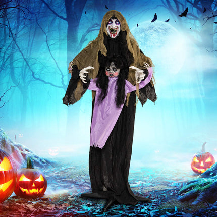 Animated Halloween Vampire with LED Lights for Yard and Lawn
