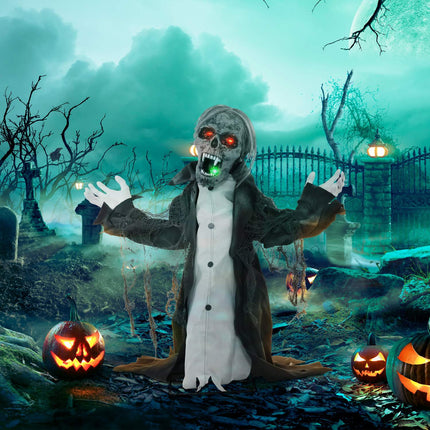 Pohyblivý halloweenský zombie kostlivec s pohyblivými pažemi