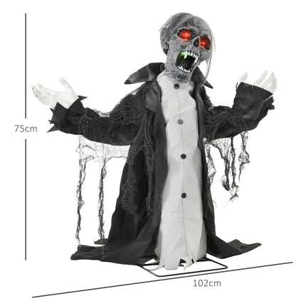 Pohyblivý halloweenský zombie kostlivec s pohyblivými pažemi
