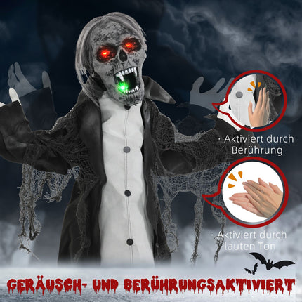 Pohyblivý halloweenský zombie kostlivec s pohyblivými pažemi
