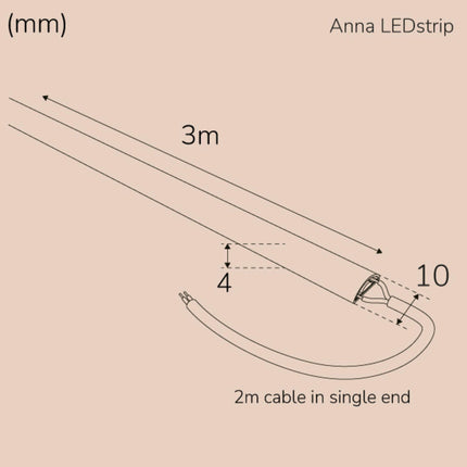 Anna LED pásek COB-LED Milky bez transformátoru IP65 3m 3000K