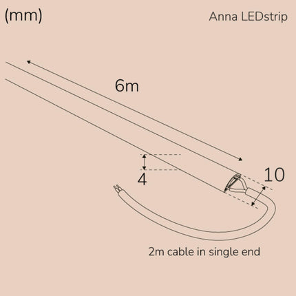 Anna LED pásek COB-LED Milky bez transformátoru IP65 6m 3000K