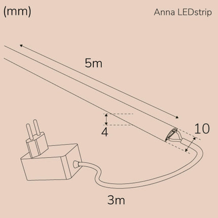 Anna sada LED pásku COB-LED Milky IP65 5m 3000K