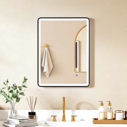 LED koupelnové zrcadlo proti zamlžení, stmívatelné, 80x60 cm
