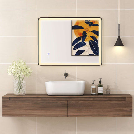 LED koupelnové zrcadlo proti zamlžení, stmívatelné, 80x60 cm