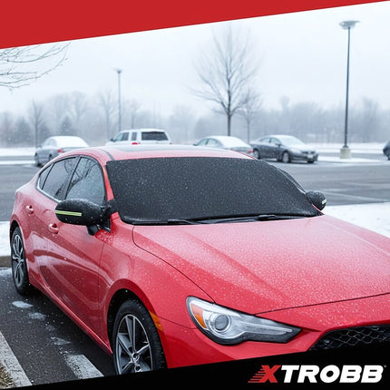 Anti-Frost Car Window Cover 183 x 80 cm, Waterproof, UV Protection, Black