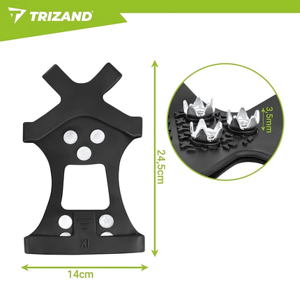 Anti-Slip Shoe Grips Size XL 45-48 for Snow and Ice, 3.5 mm Spikes, Black/Silver