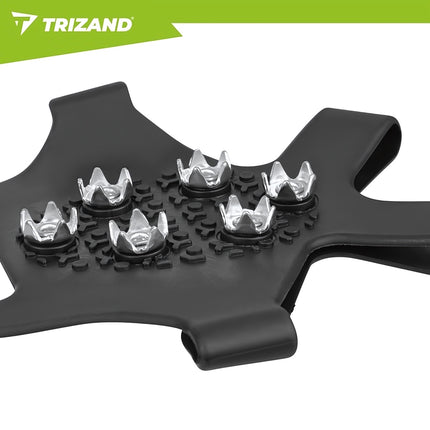 Anti-Slip Shoe Grips Size XL 45-48 for Snow and Ice, 3.5 mm Spikes, Black/Silver