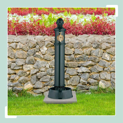 Sloupková fontána v antickém stylu s kohoutkem a mísou – 83 cm