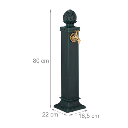 Zahradní fontána v antickém stylu se zlatým kohoutkem, 80 cm