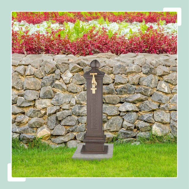 Kovová sloupková fontána v antickém stylu, 47 cm