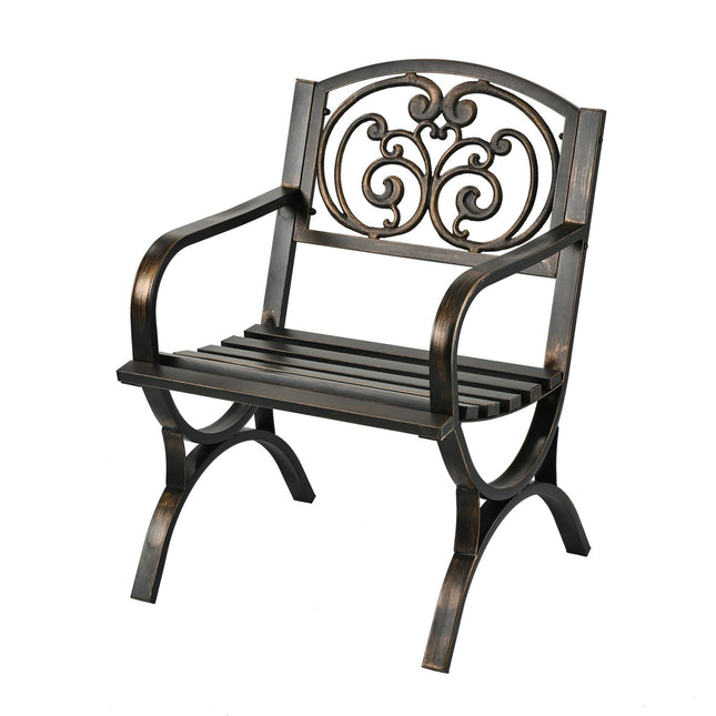 Antique Metal Garden Armchair – Vintage Outdoor Seating