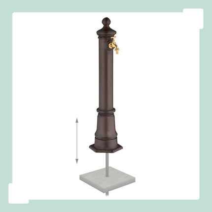 Kovová zahradní fontána v antickém stylu s kohoutkem, 80 cm