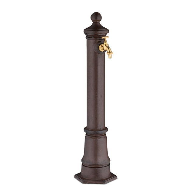 Kovová zahradní fontána v antickém stylu s kohoutkem, 80 cm