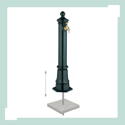 Kovová zahradní fontána v antickém stylu s kohoutkem, 80 cm