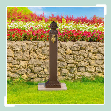 Kovová zahradní fontána v antickém stylu s kohoutkem, 81 cm