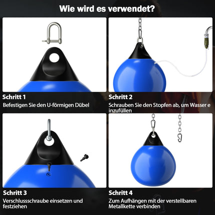 Aqua Punching Bag 45cm, 50kg with Adjustable Chain