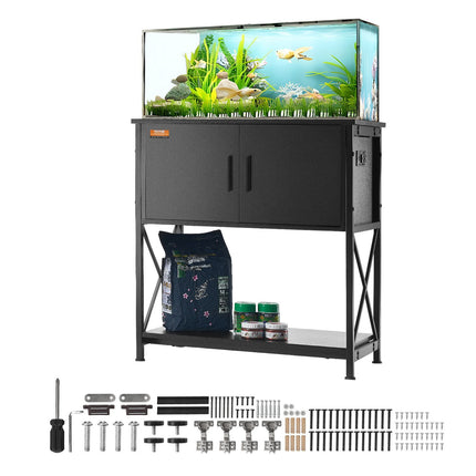 Aquarium Stand 29 Gallon, Storage Cabinet, Power Panel