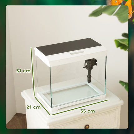 Tropické akvárium s LED, filtrem a pumpou, 17L, bílé