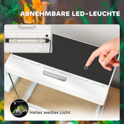Tropické akvárium s LED, filtrem a pumpou, 17L, bílé