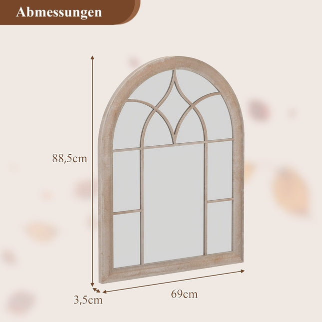Wandspiegel met gebogen metalen frame, 69 x 88,5 cm