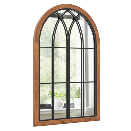 Arched Wall Mirror, Decorative Window Design, 60x90 cm