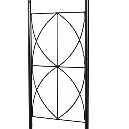 Kovový zahradní oblouk s mřížkou, 114x30x230 cm, černá